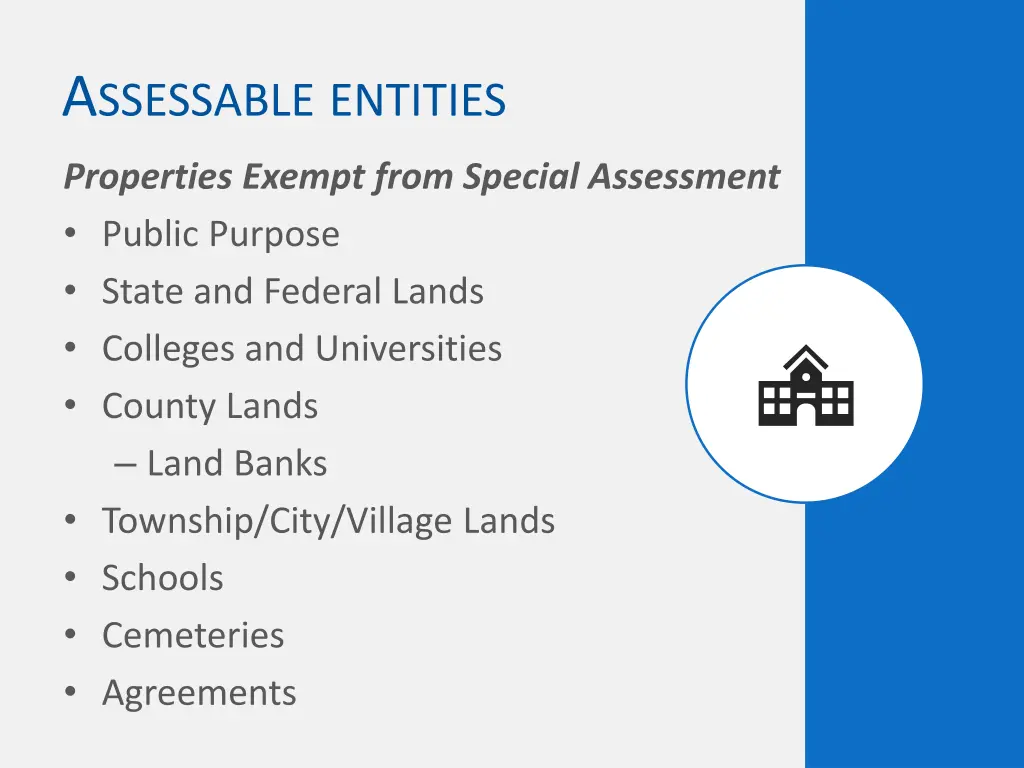 a ssessable entities 5
