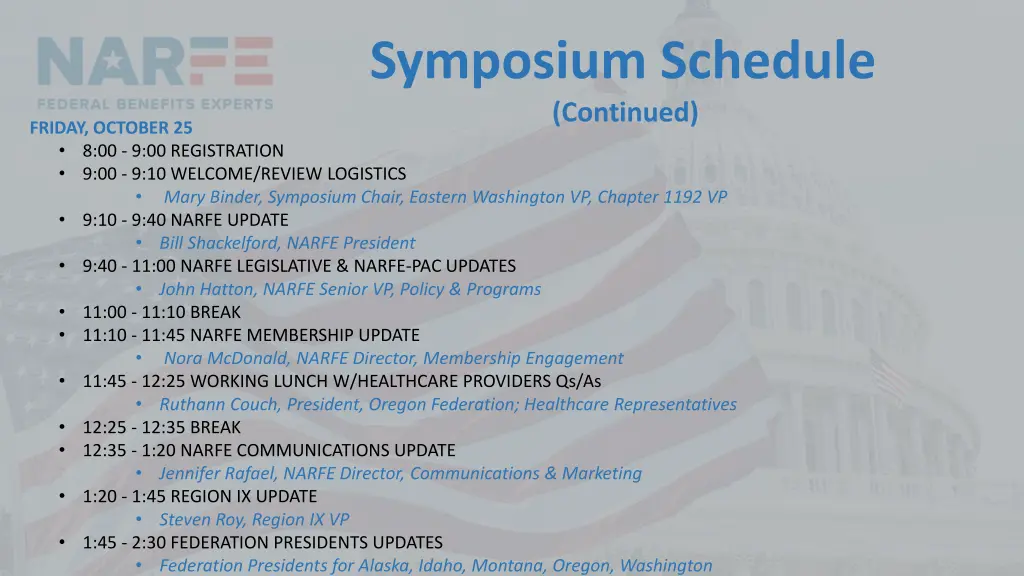 symposium schedule continued