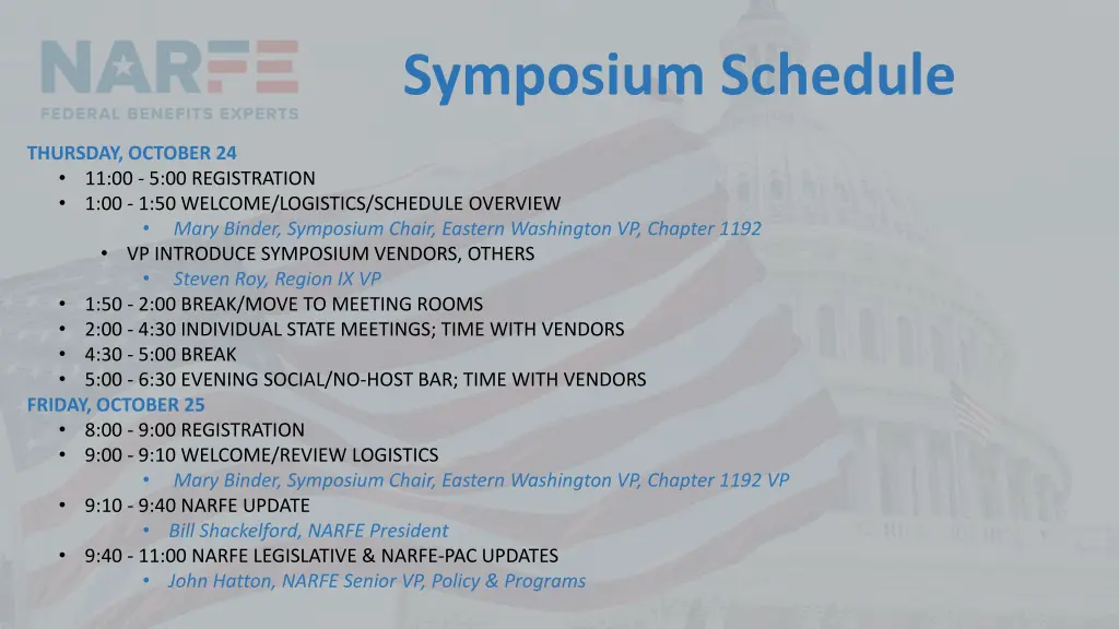 symposium schedule