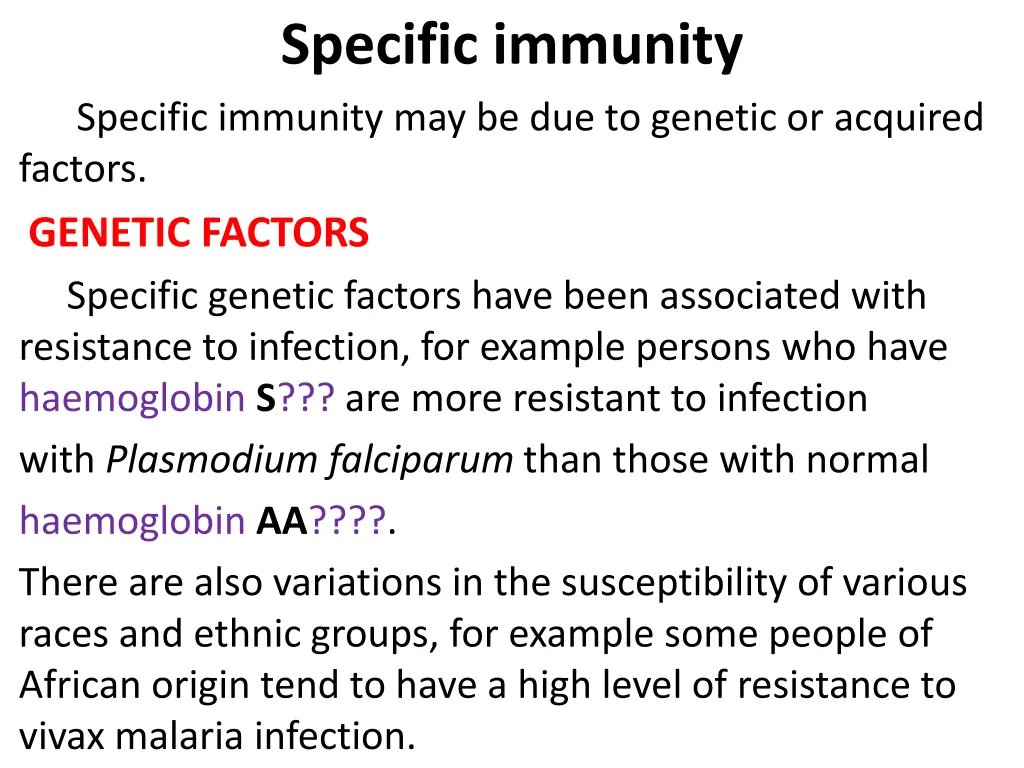 specific immunity specific immunity