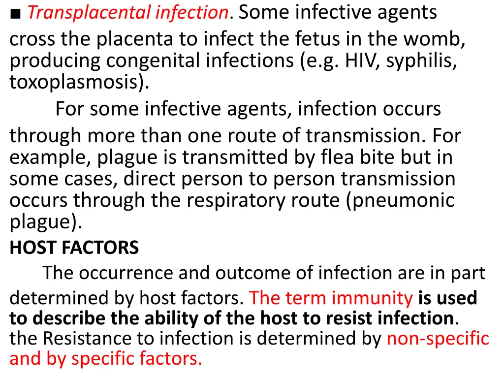 transplacental infection some infective agents