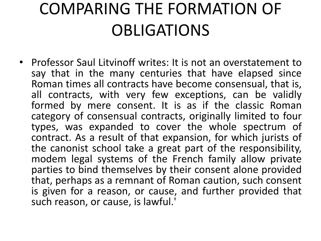 comparing the formation of obligations 1