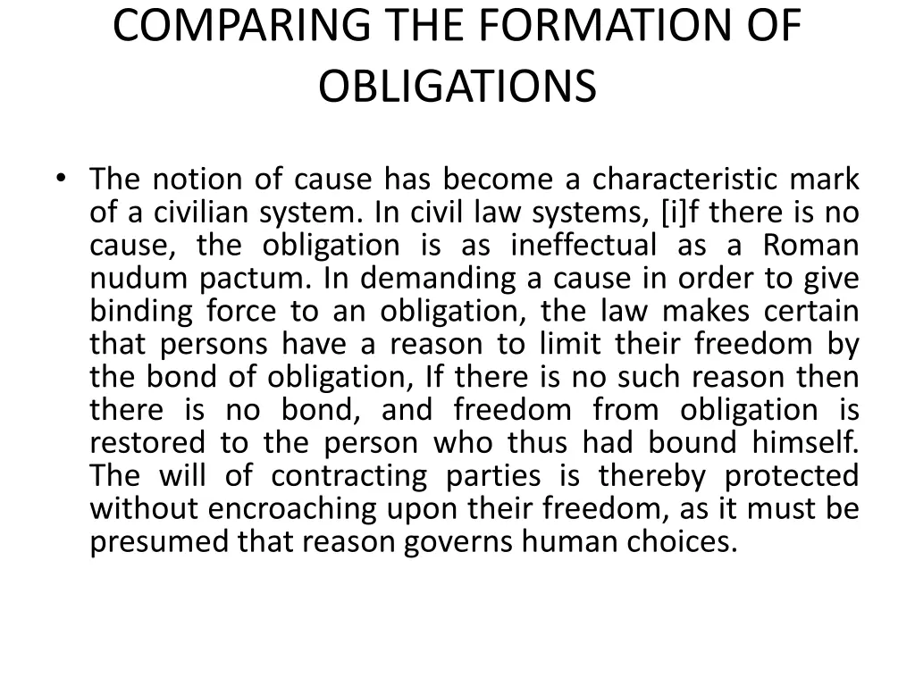 comparing the formation of obligations 2