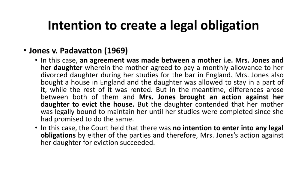 intention to create a legal obligation 1