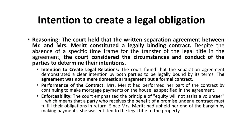 intention to create a legal obligation 3