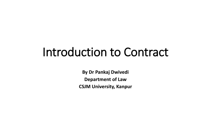 introduction to contract introduction to contract