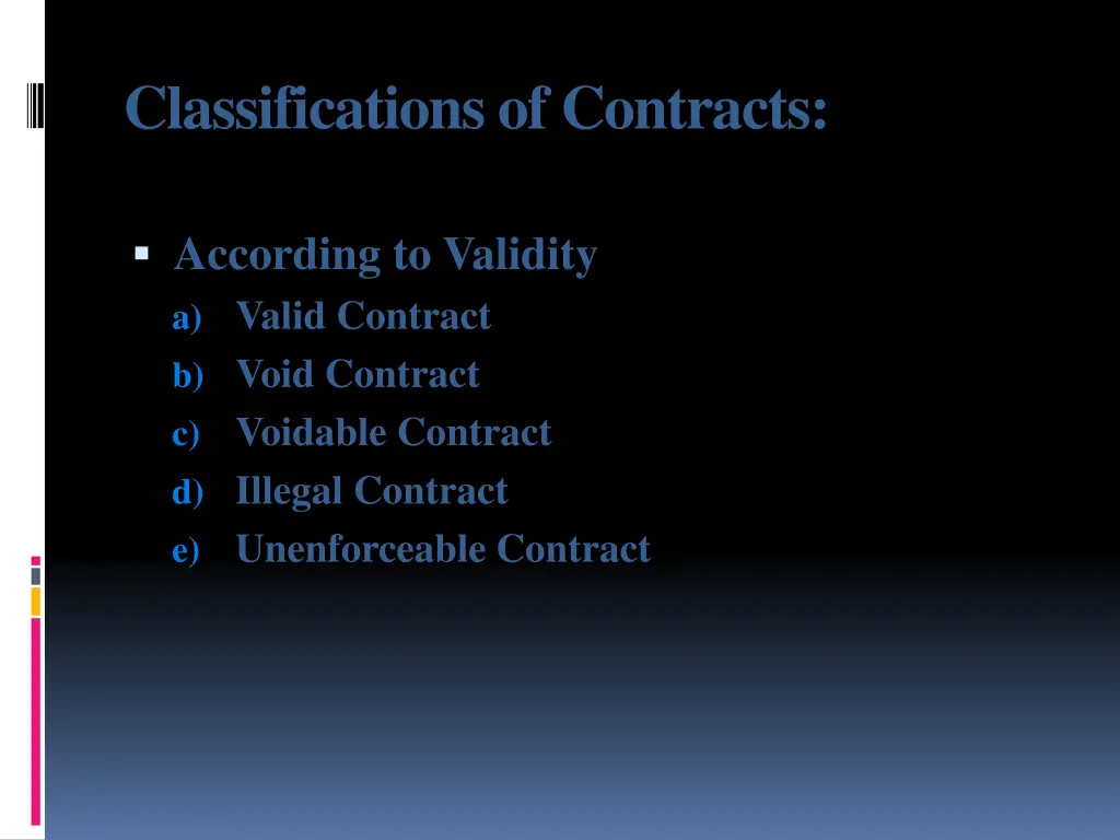 classifications of contracts