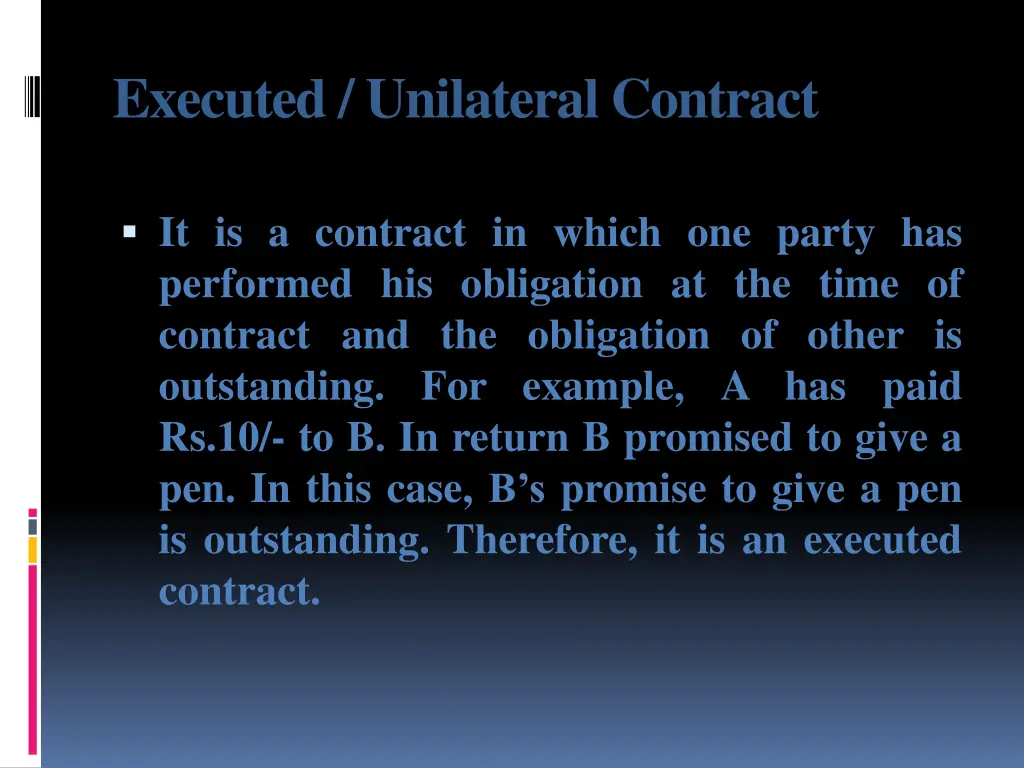 executed unilateral contract
