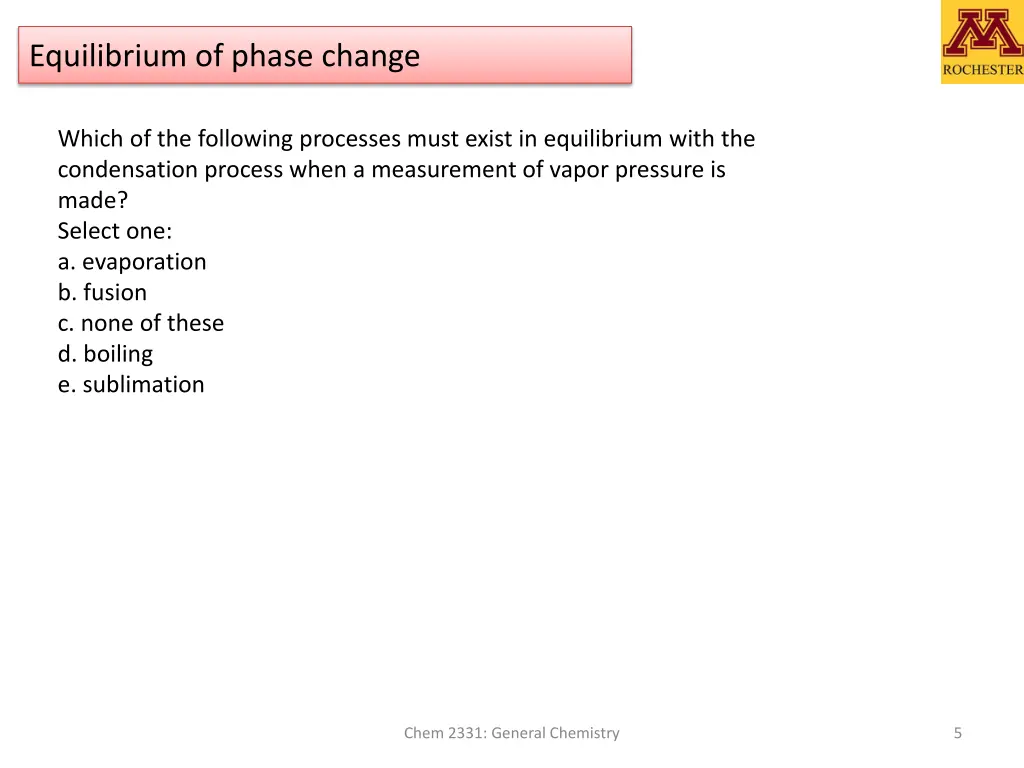 equilibrium of phase change 1