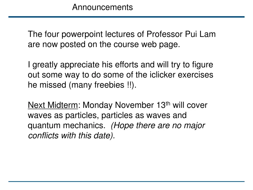 announcements