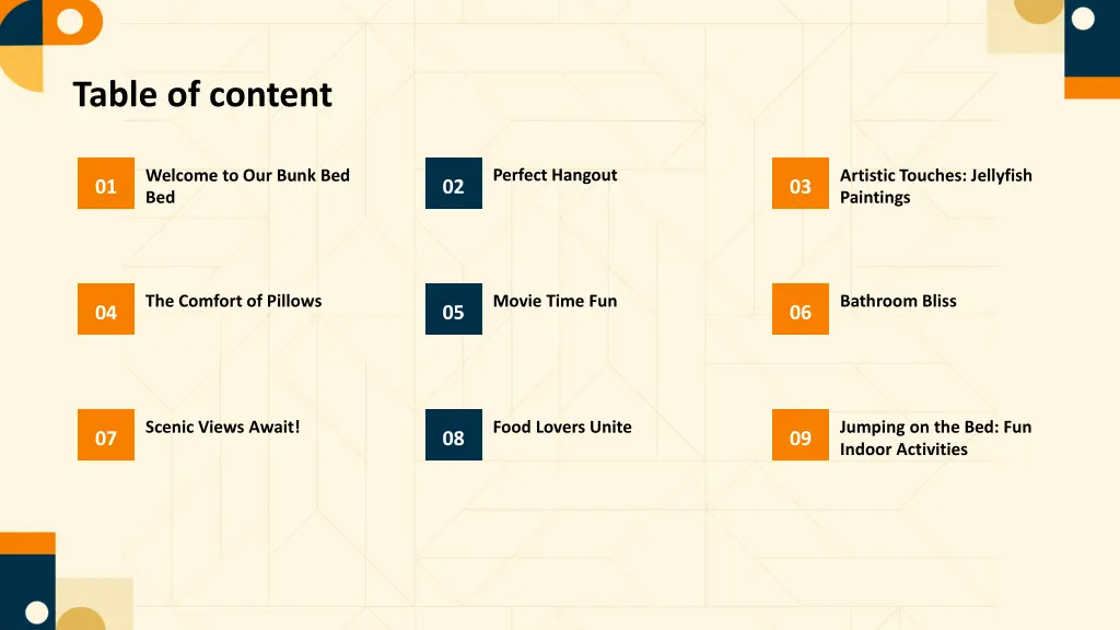 table of content