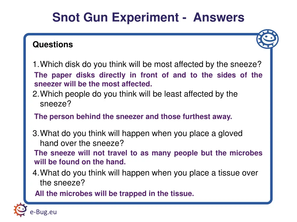 snot gun experiment answers