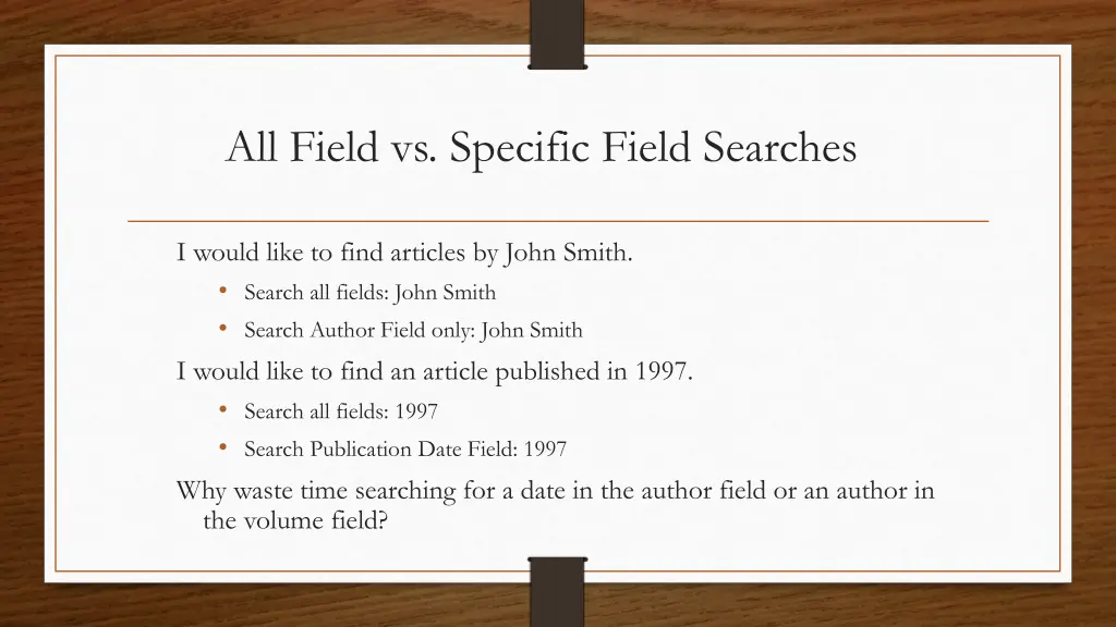 all field vs specific field searches