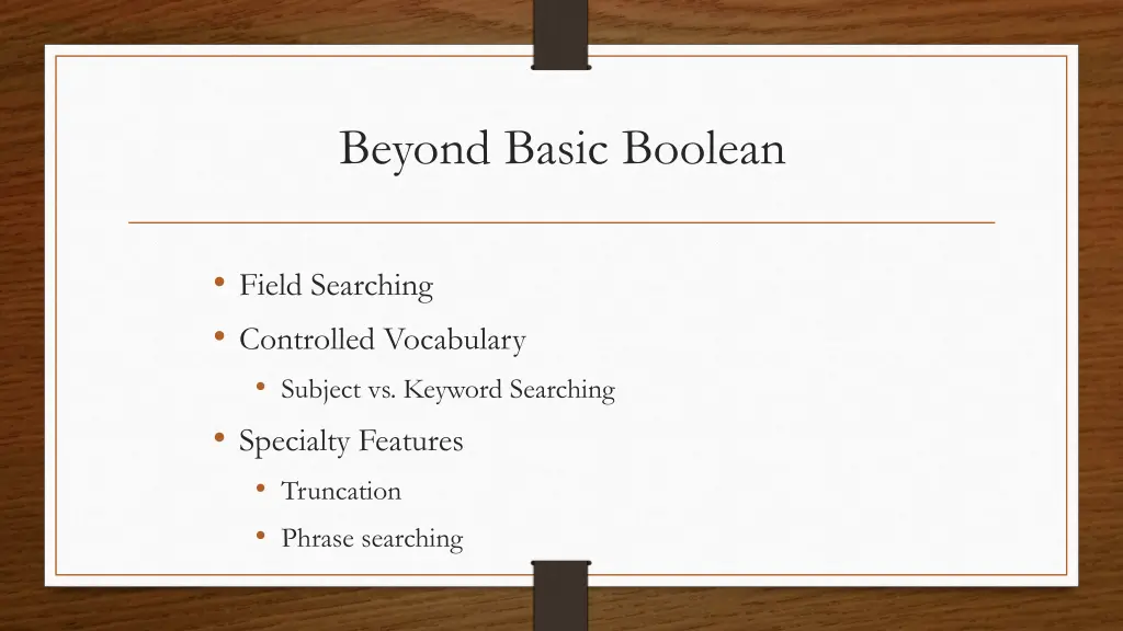 beyond basic boolean