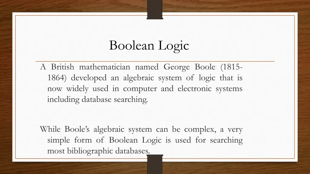 boolean logic