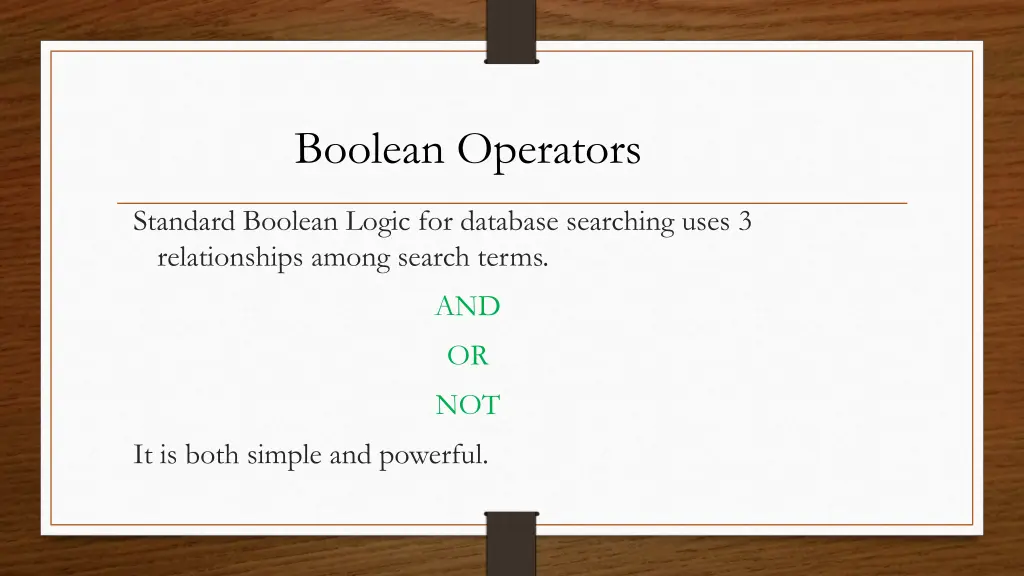 boolean operators