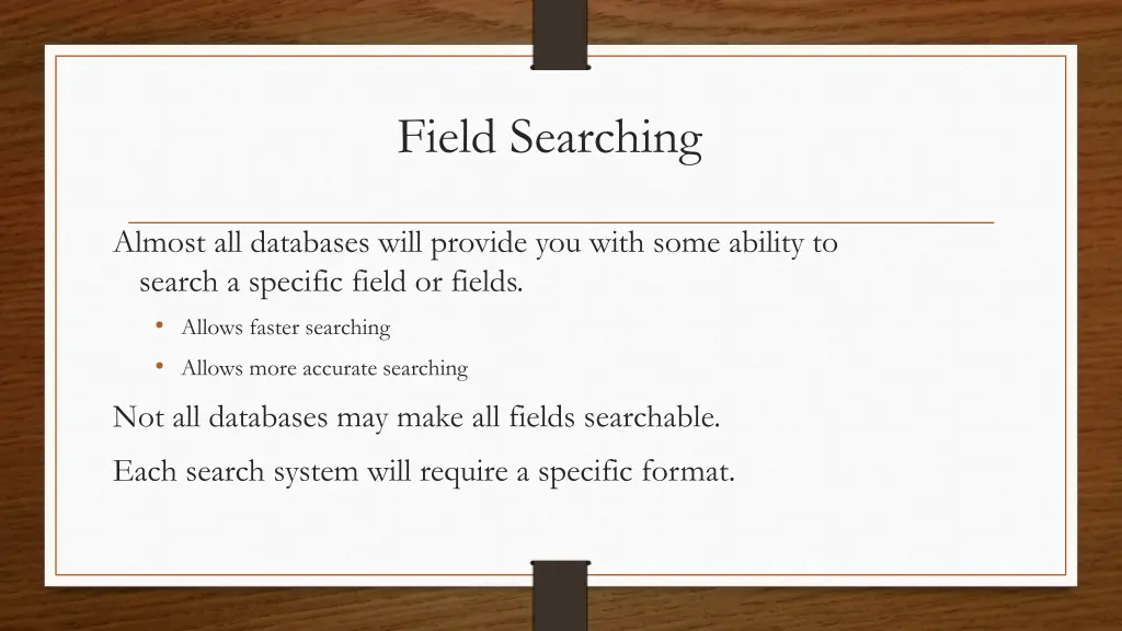 field searching