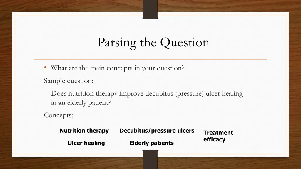 parsing the question