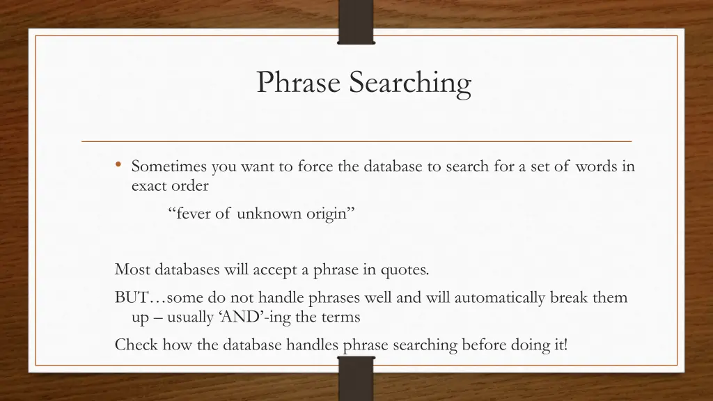 phrase searching