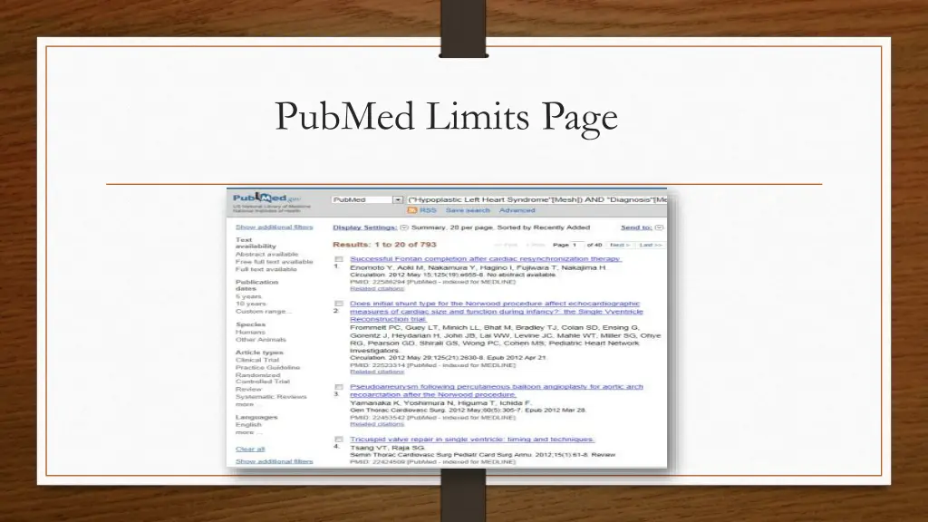 pubmed limits page