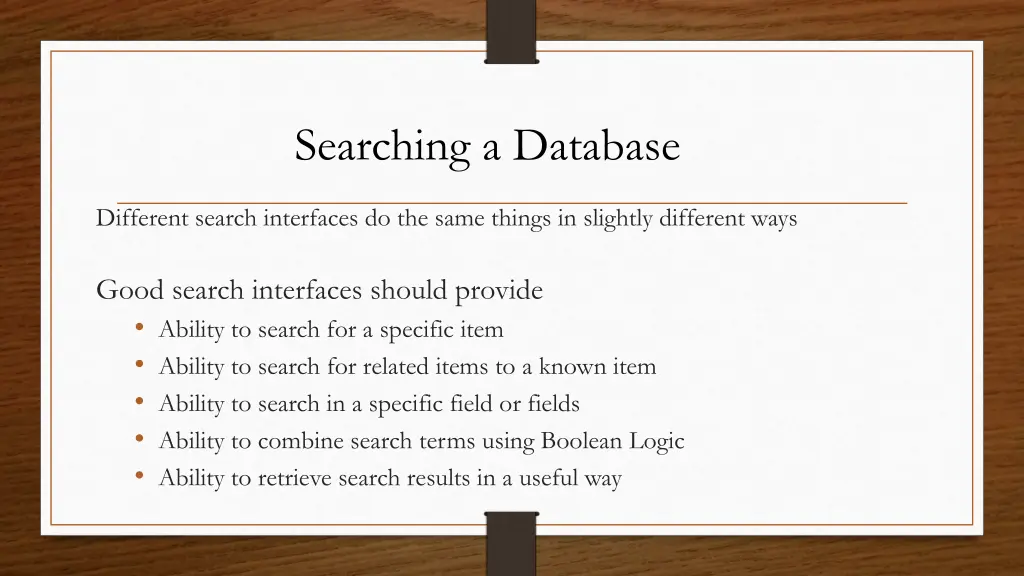 searching a database