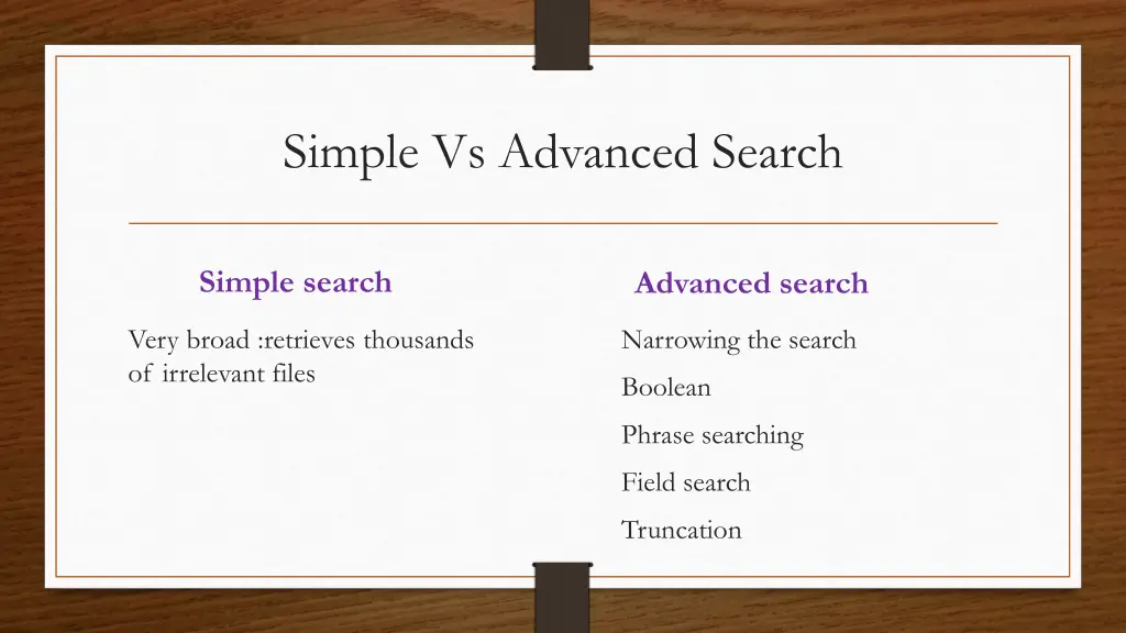 simple vs advanced search