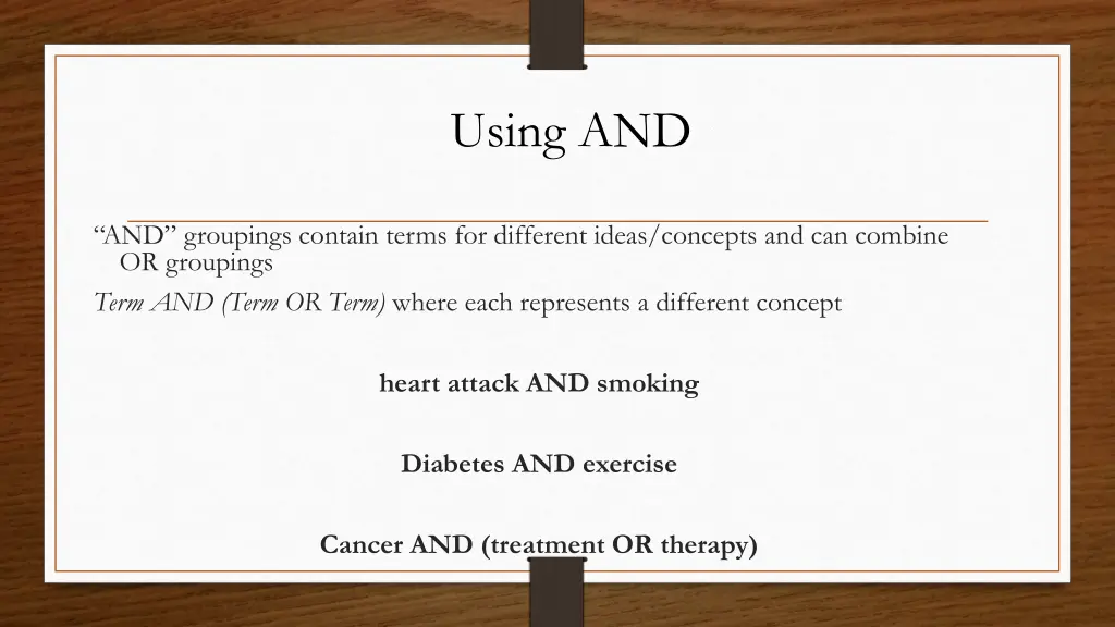 using and