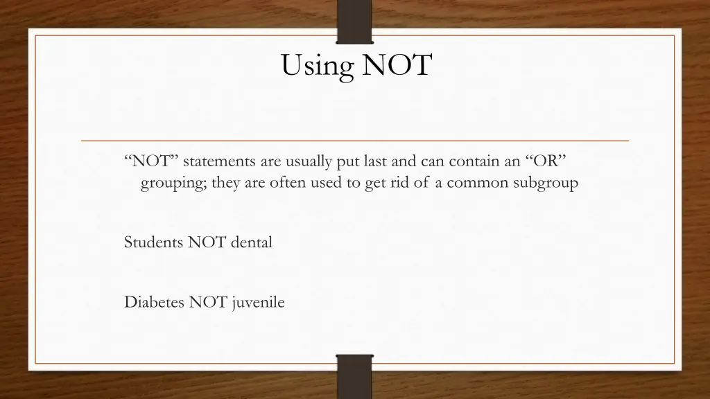 using not