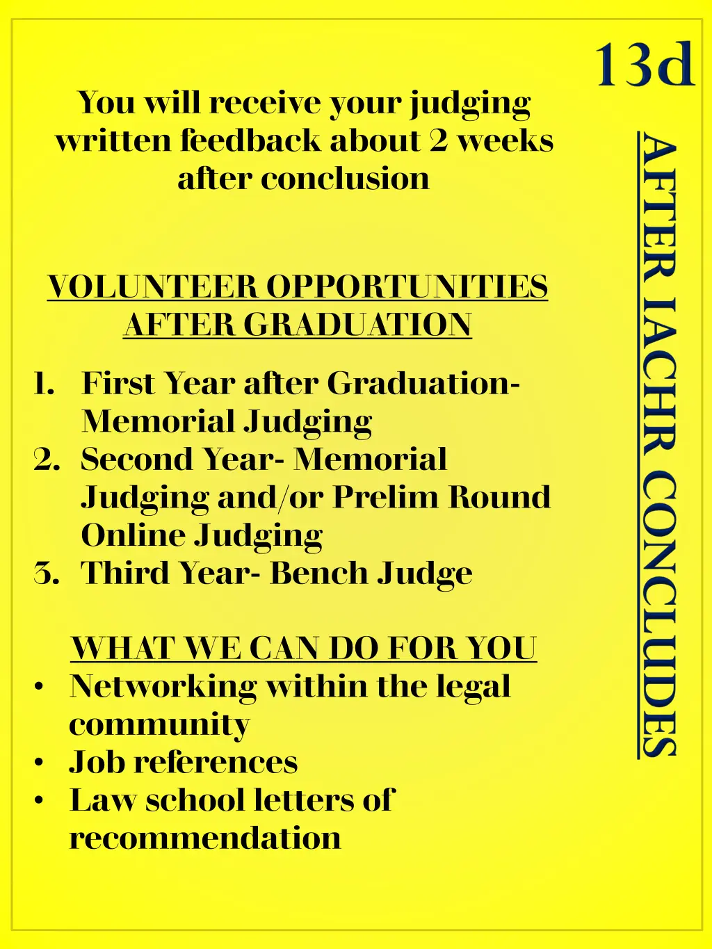 you will receive your judging written feedback