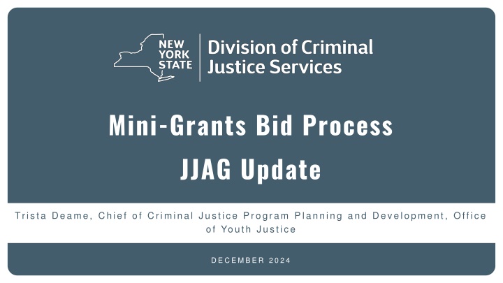 mini grants bid process jjag update