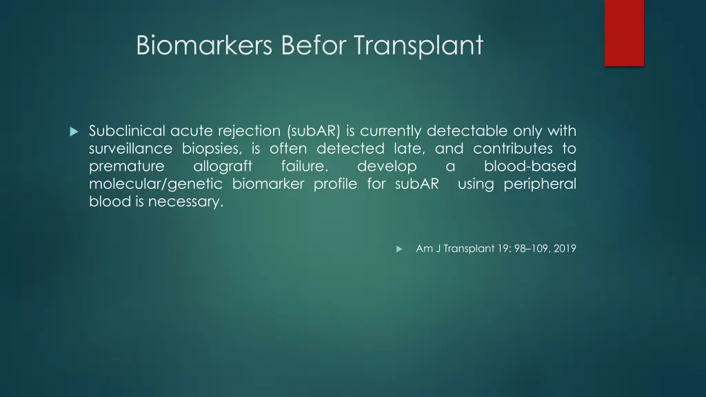 biomarkers befor transplant 1
