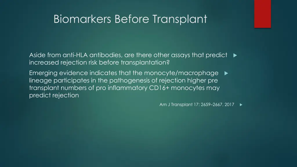 biomarkers before transplant