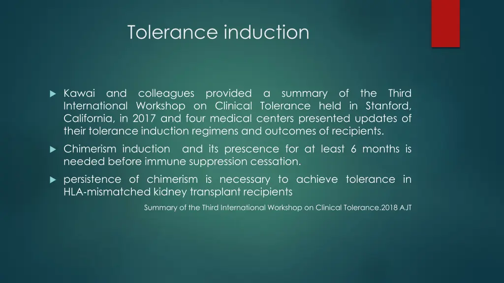 tolerance induction