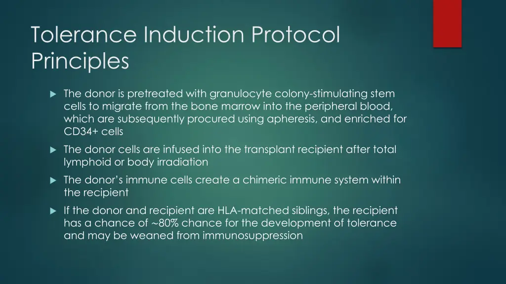tolerance induction protocol principles