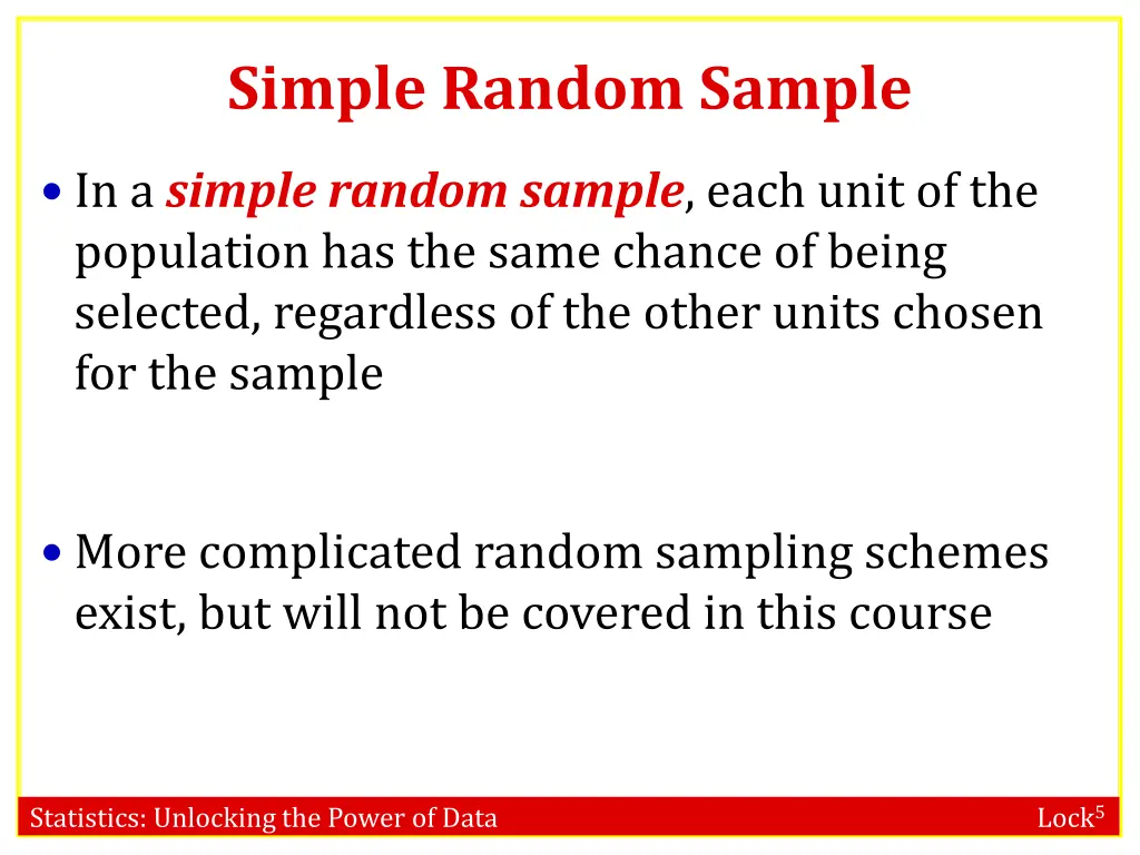 simple random sample