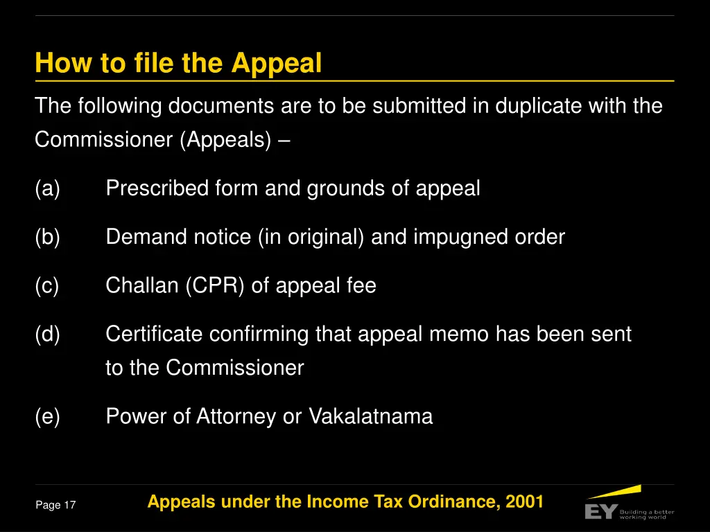 how to file the appeal