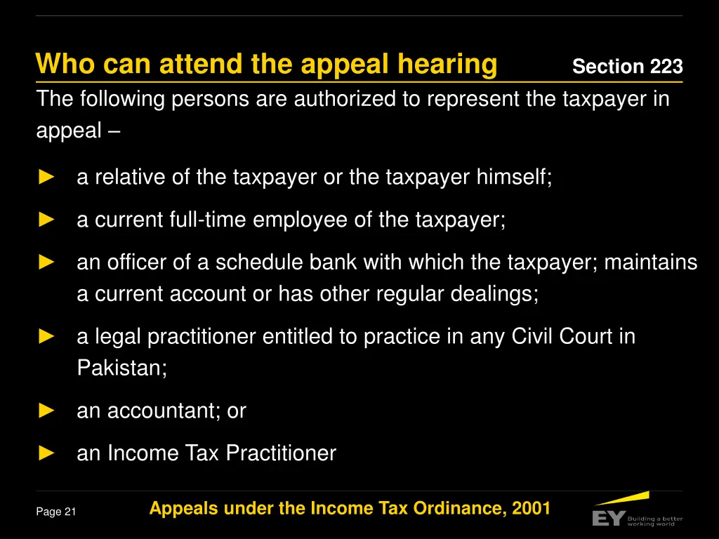who can attend the appeal hearing the following