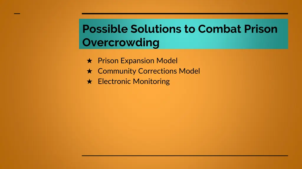 possible solutions to combat prison overcrowding