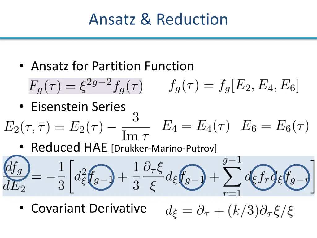 ansatz reduction