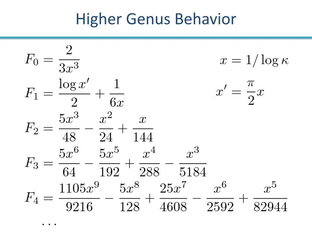 higher genus behavior