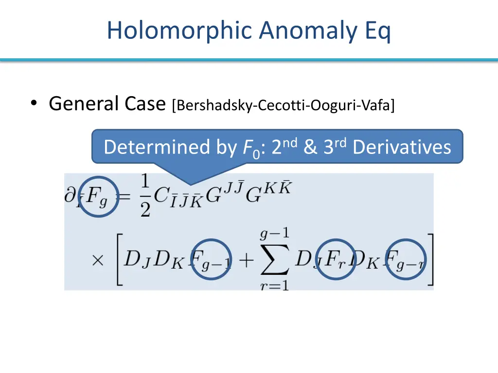 holomorphic anomaly eq