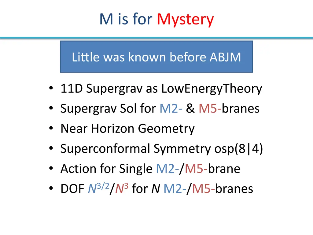 m is for mystery