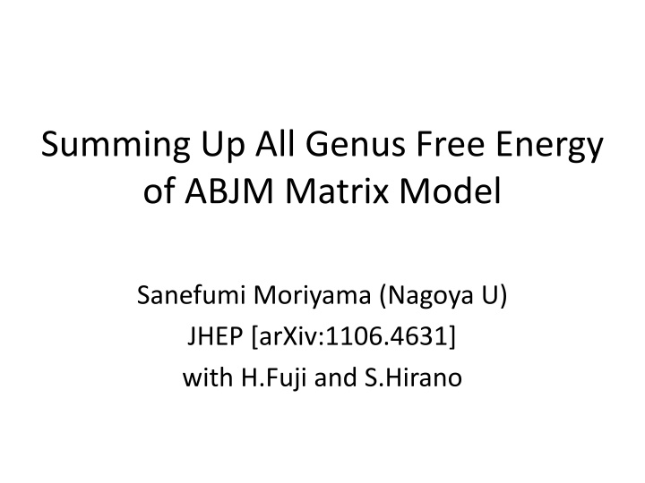summing up all genus free energy of abjm matrix