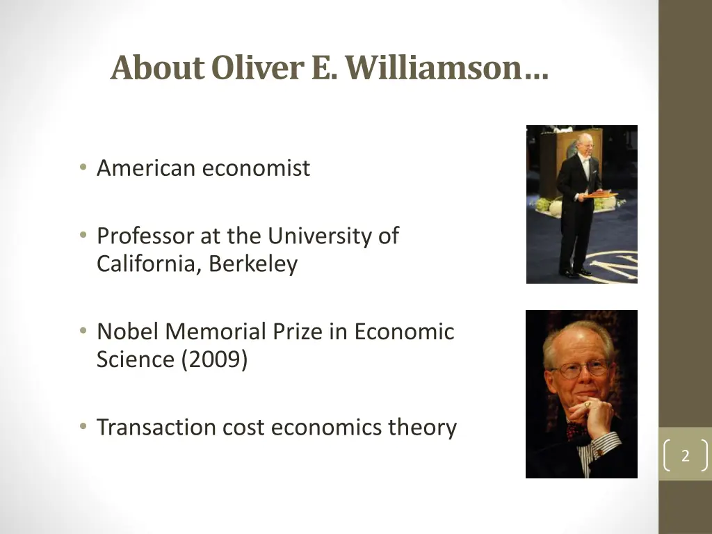 about oliver e williamson