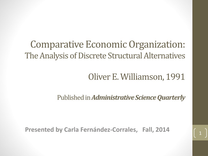 comparative economic organization the analysis