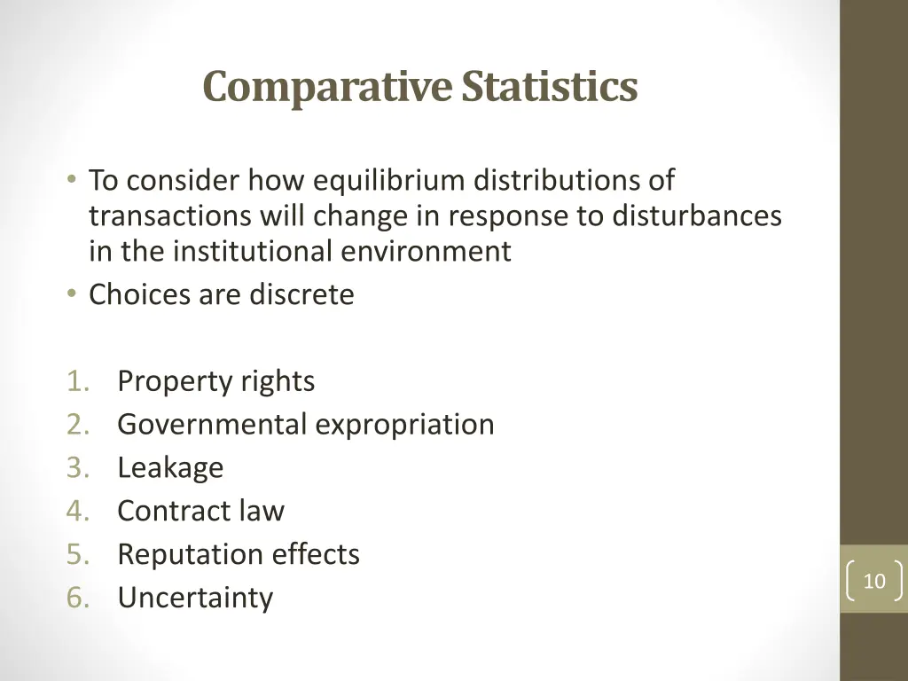 comparative statistics