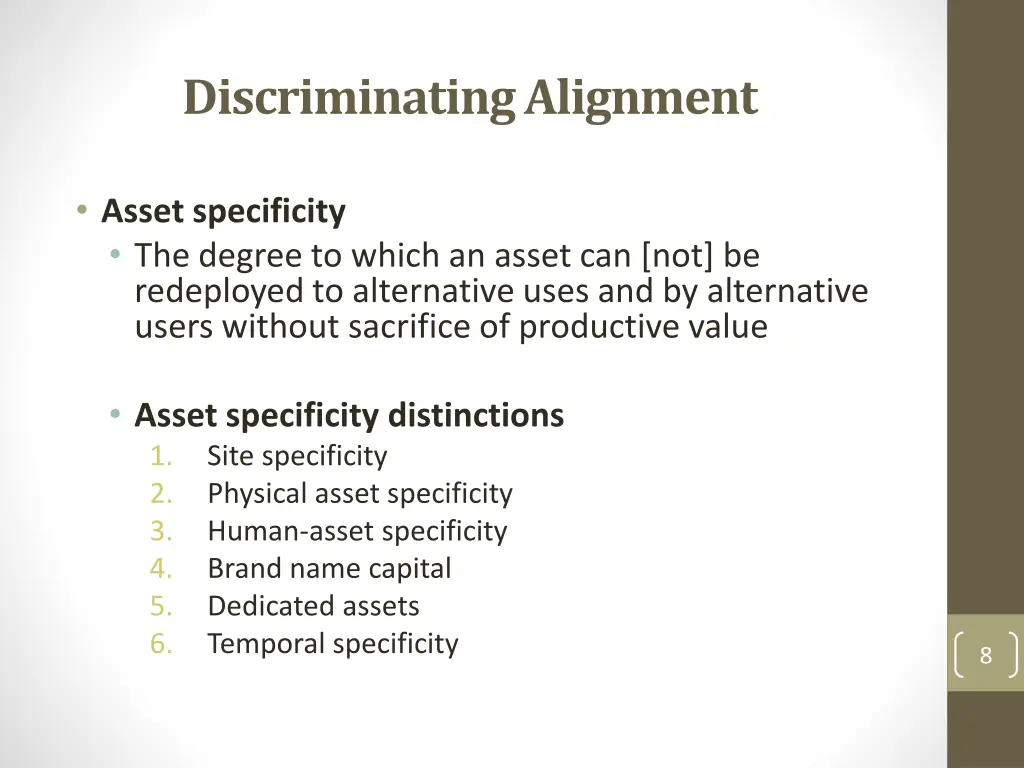 discriminating alignment