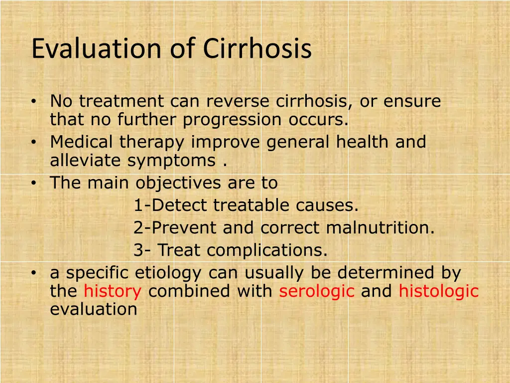 evaluation of cirrhosis