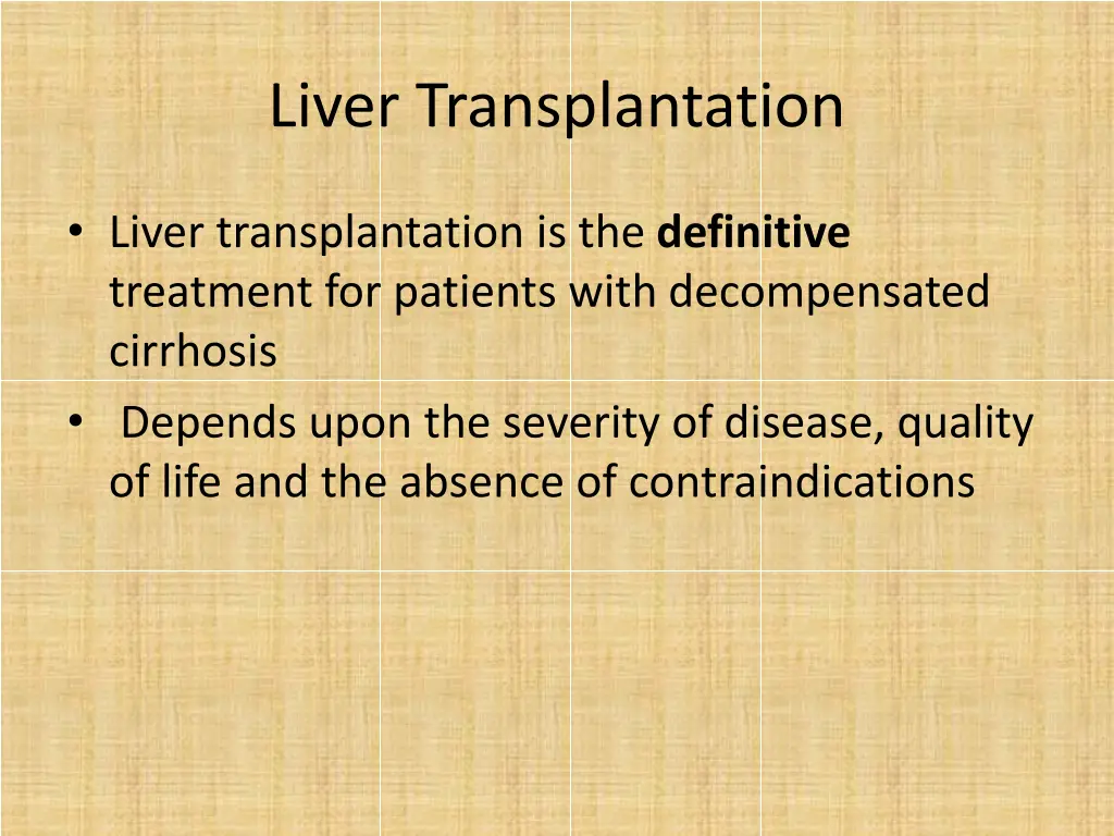 liver transplantation