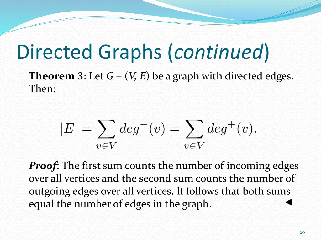 directed graphs continued theorem
